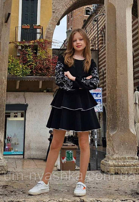 Чорна сукня з вишивкою на рукавах Поділля Кривий Ріг - фото 9