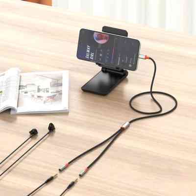 Переходник USB-C to 2x3.5mm F 1.0m NB-R269B black XO (NB-R269B.black) Винница