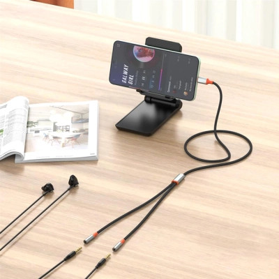 Переходник USB-C to 2x3.5mm F 1.0m NB-R269B black XO (NB-R269B.black) Винница - изображение 6