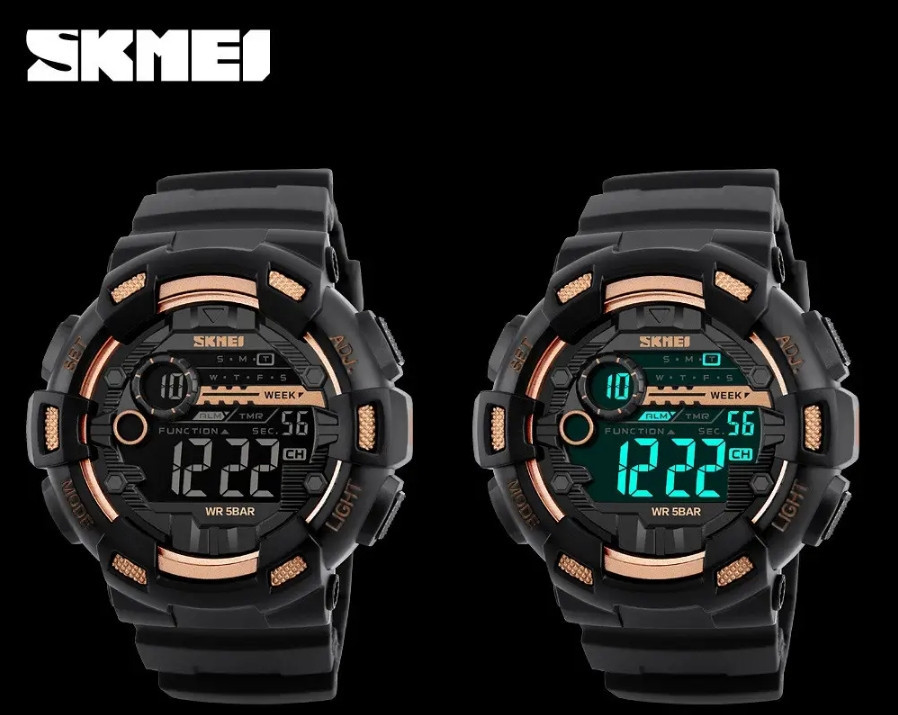 Мужские наручные часы Skmei Champion 1243A Черный с золотым Винница - изображение 7