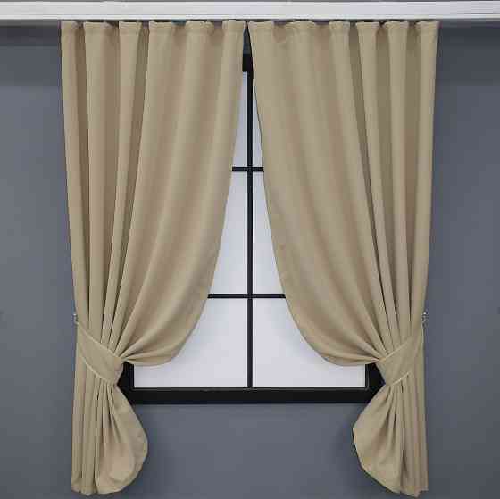 Комплект штор коротких VR-Textil Блэкаут Midnight № 1222ш 140х170 см 2 шт Кремовый (35-0144) Киев