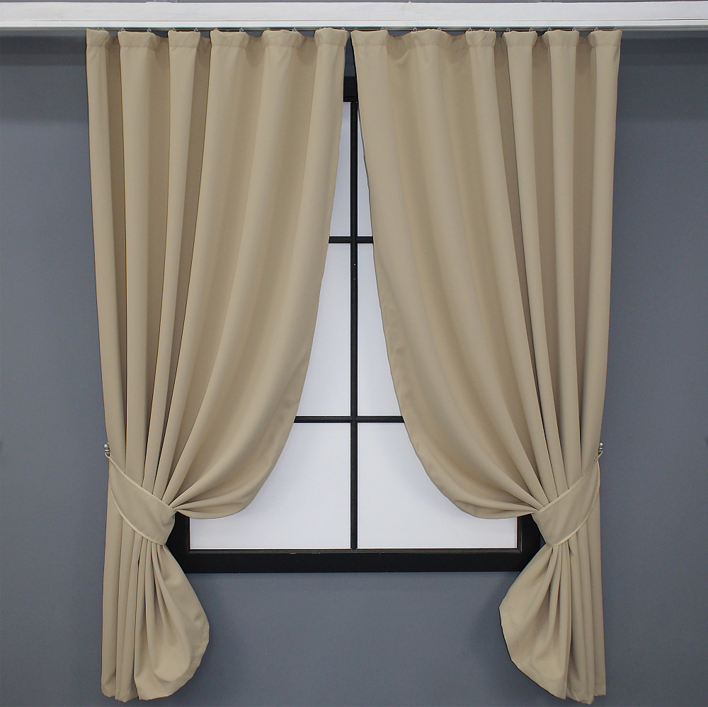 Комплект штор коротких VR-Textil Блэкаут Midnight № 1222ш 140х170 см 2 шт Кремовый (35-0144) Киев - изображение 1