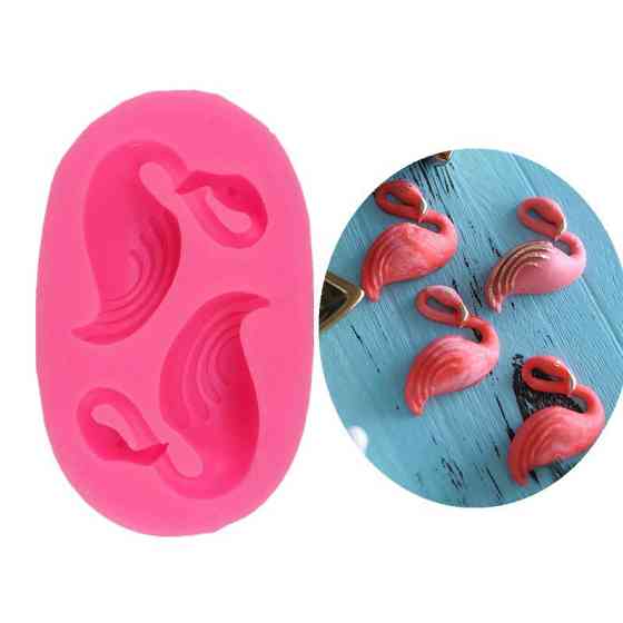 Силиконовый молд Фламинго 78 на 48 мм розовый Киев