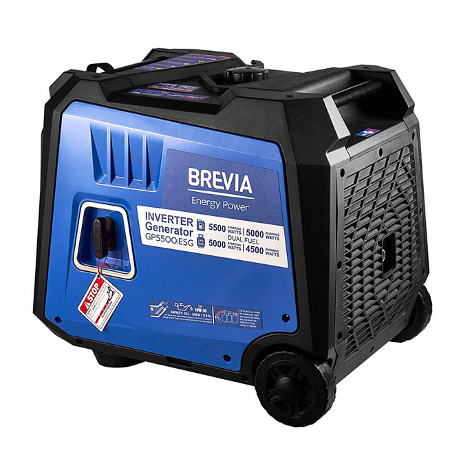 Генератор Brevia инверторный газобензиновый 5,5 кВт DUAL FUEL (ном 5,0 кВт) с электростартером Дніпро - фото 2