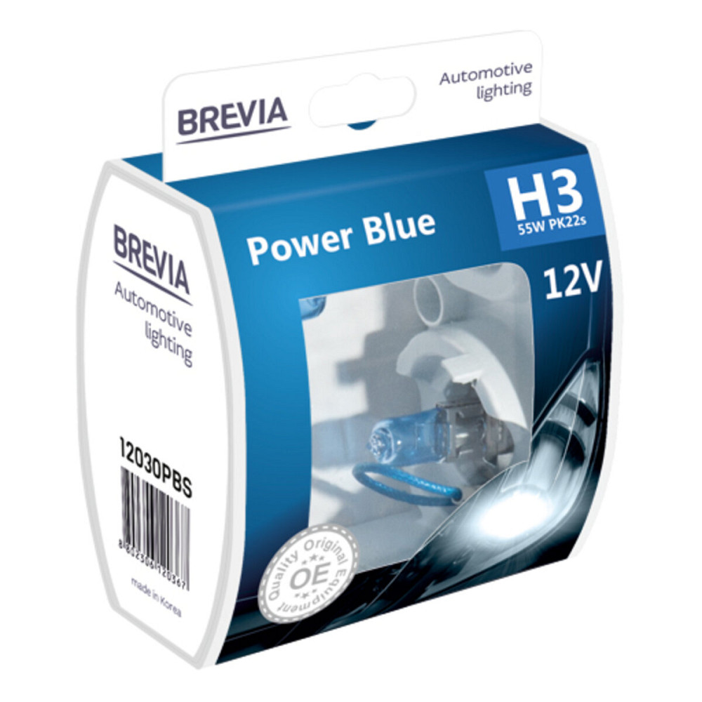 Галогенова лампа Brevia H3 12V 55W PK22s Power Blue S2 Київ - фото 1