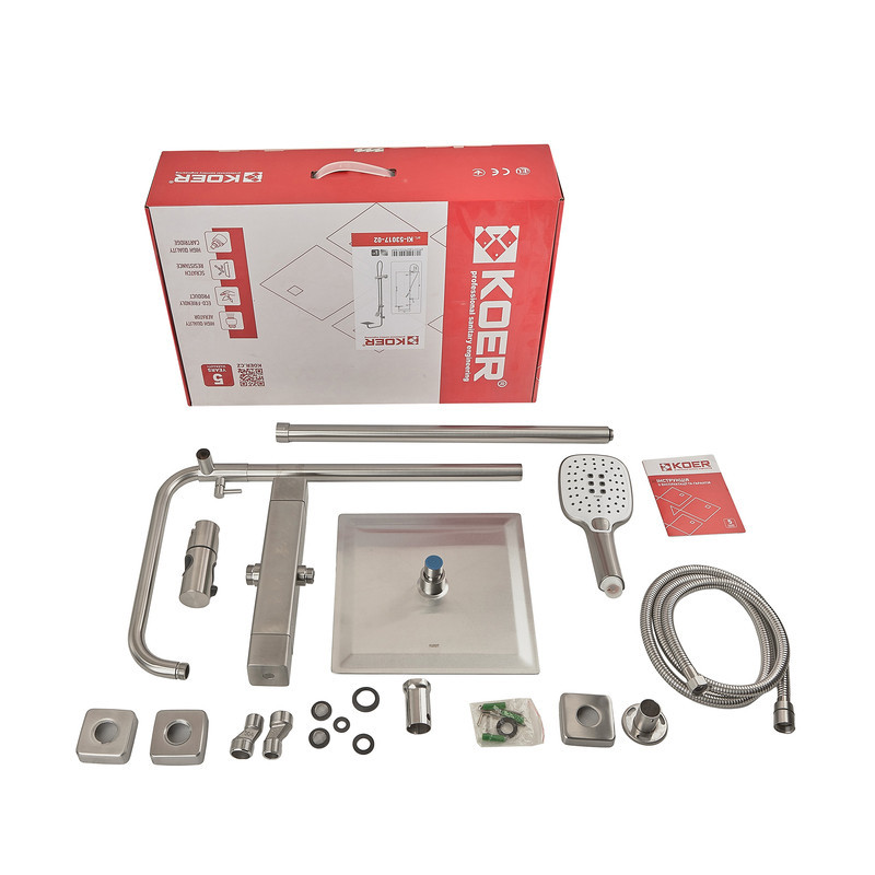 Душова колона з термостатичним змішувачем Koer KI-53017-02 2 функції з нерж.сталі SUS304 (Колір нерж) (KR5547) Київ - фото 9