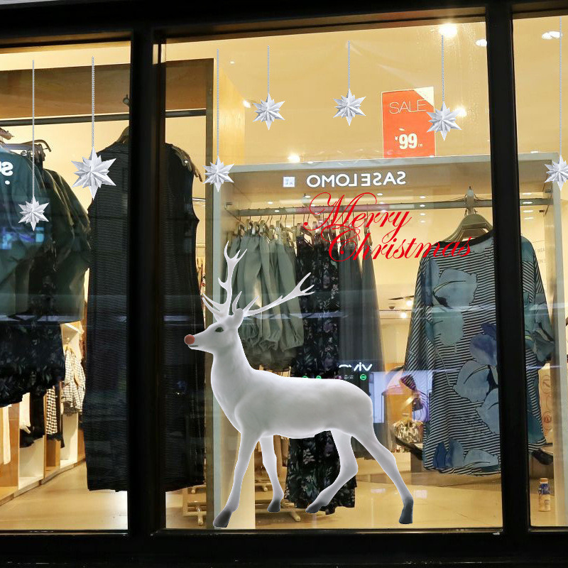 Новорічна наклейка Олень силіконова 90 на 60 см різнобарвний Київ - фото 11