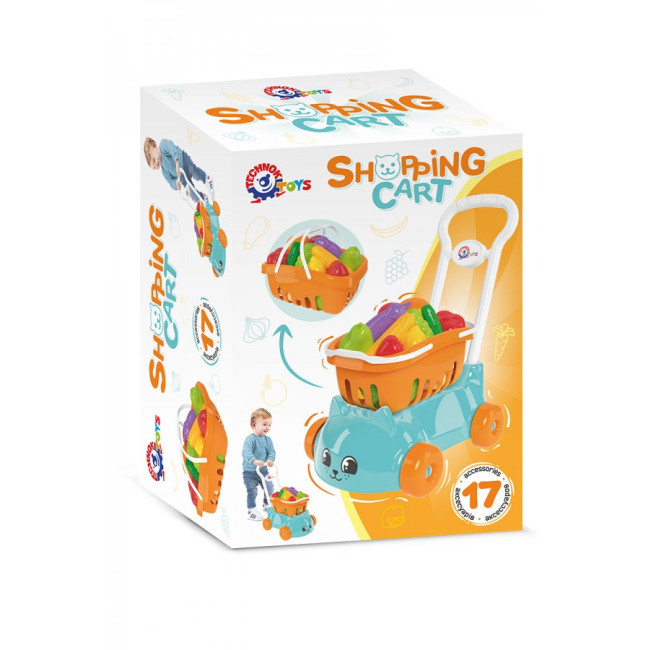 Візок Технок ігровий з продуктами 16 продуктів Блакитна (7570) Чернигов - изображение 4