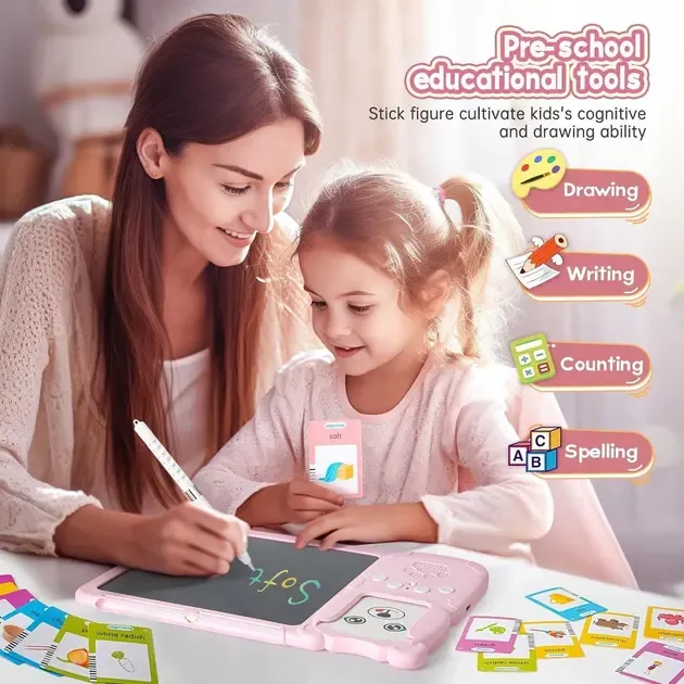 Говорящие обучающие карточки Монтессори для изучения английского языка 2в1 интерактивный планшет и цветная LCD доска для рисования 224 слов мышка Голу Коломыя - изображение 2