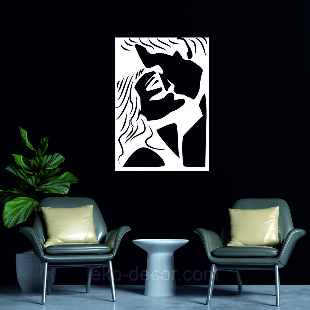 Декоративне настінне Панно «Поцілунок», Декор на стіну 50*35 см, Білий Київ - фото 4