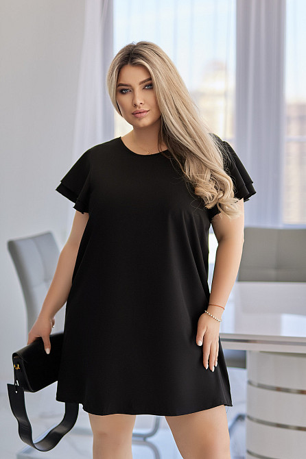 Сукня літня з воланами на плечах Fiesta 46-48, Чорний Київ - фото 3