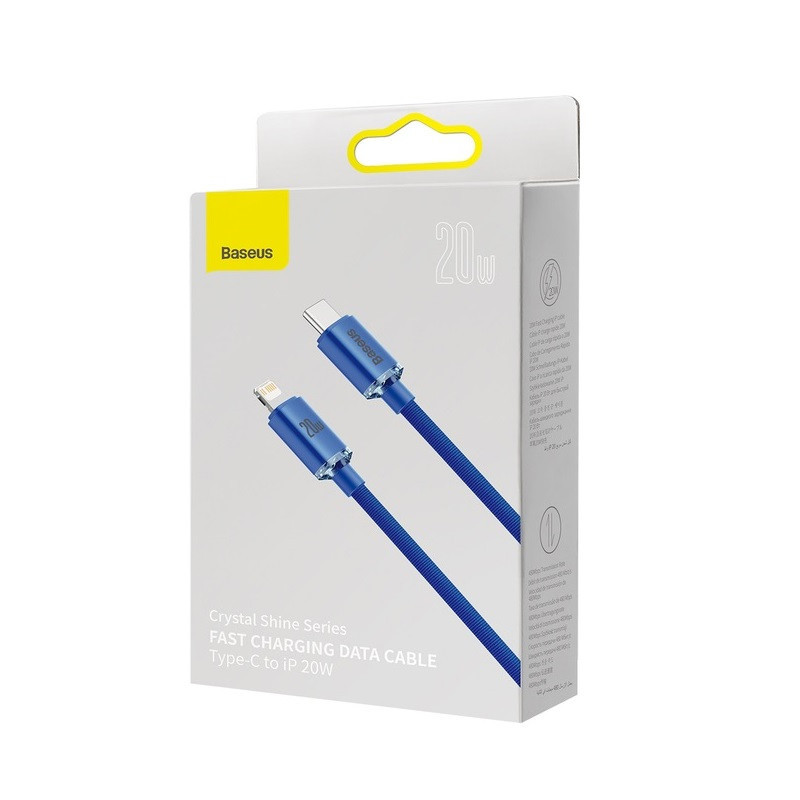 Кабель Baseus Crystal Shine Series Fast Charging Data Cable Type-C to iP 20W 2m Blue Київ - фото 5