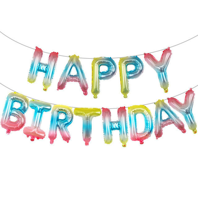 Шарики Happy birthday фольгированные 16 дюймов разноцветный Киев - изображение 1