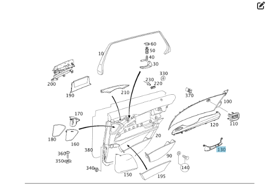 Mercedes-Benz  A2117370228 Внутрішня накладка ручки закриття - підлокітника карти задніх правих дверей E-class W211 E-class S211 Одеса - фото 2
