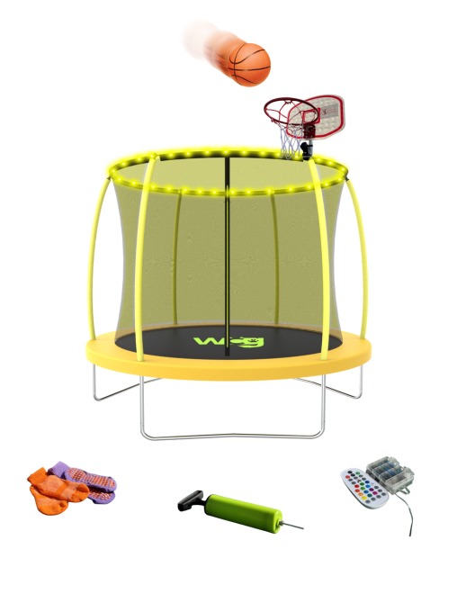 Батут WCG 187 см з внутрішньою захисною сіткою та LED підсвіткою 6FT (W-0603) Київ - фото 1