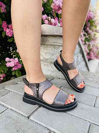 D and V Босоніжки жіночі D and V 2707 срібні (літо, шкіра-сатин натуральна) (2518) Коломия