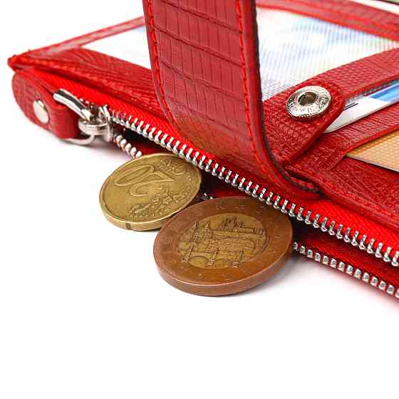 Красивый женский кошелек из натуральной фактурной кожи CANPELLINI 21646 Красный Киев