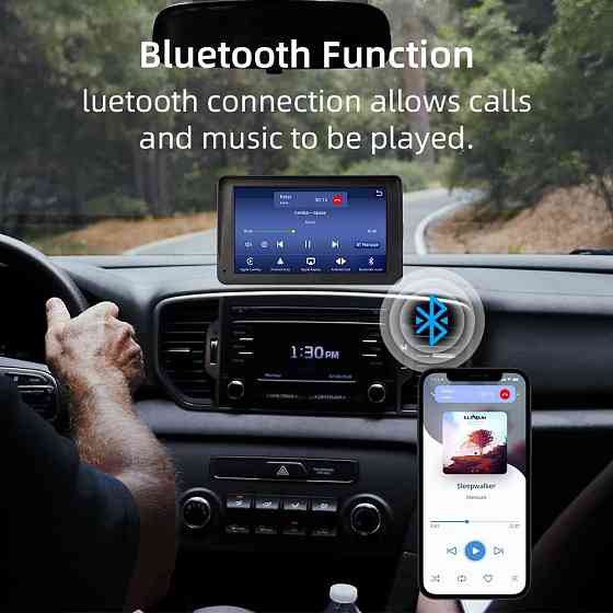Автомобильный дисплей 7” CarPlay & Android Auto беспроводной фронтальная и задняя камера Bluetooth A Киев