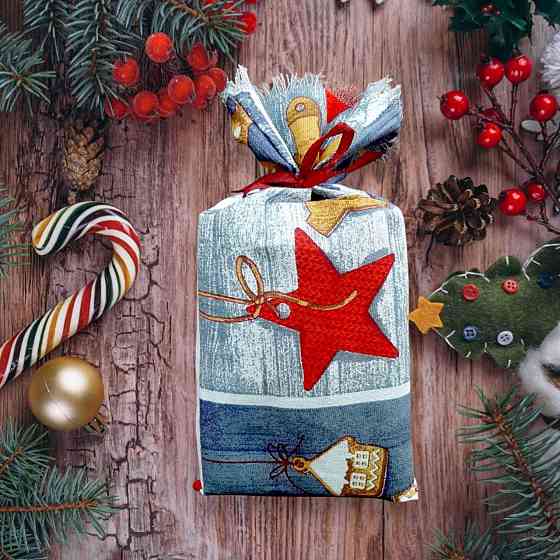 Ecotton Набір рушників Ecotton подарунковий Новий рік кухонних вафельних 2 шт. у наборі новоріч Київ