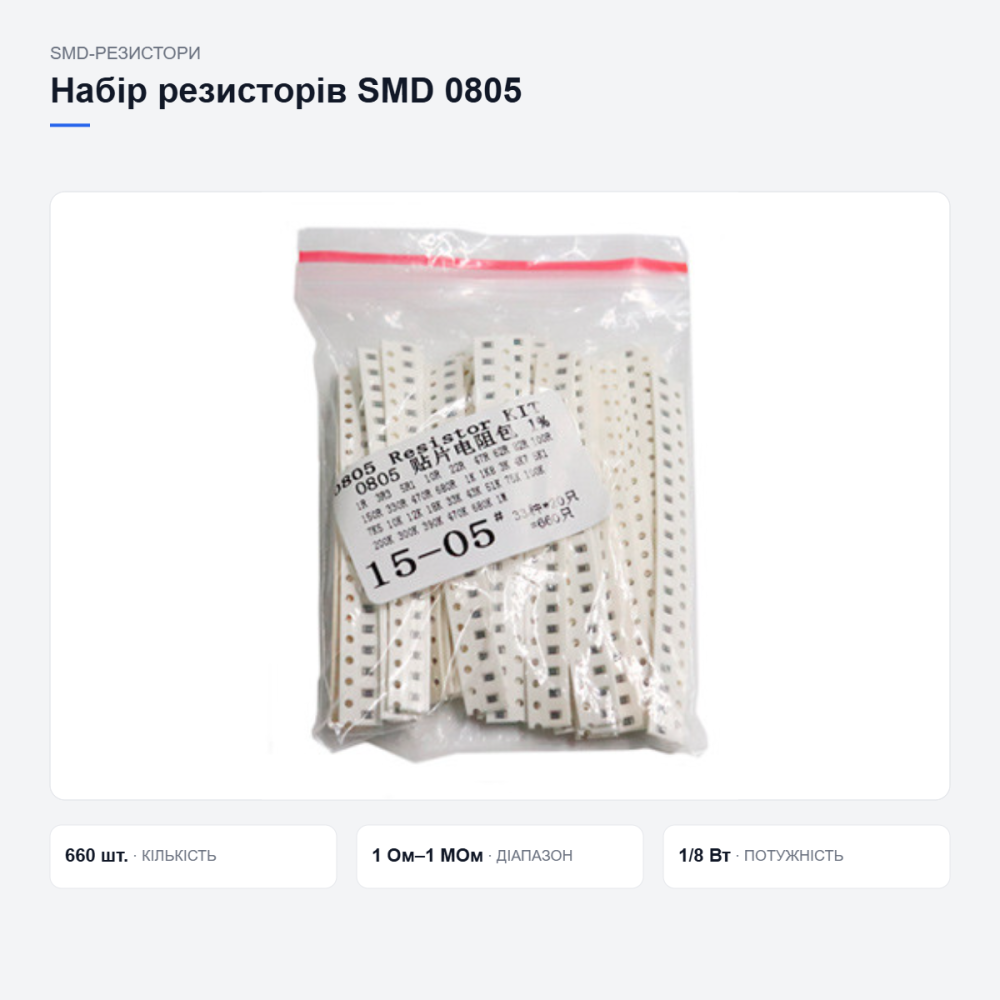 Набір резисторів SMD 0805 Київ - фото 9