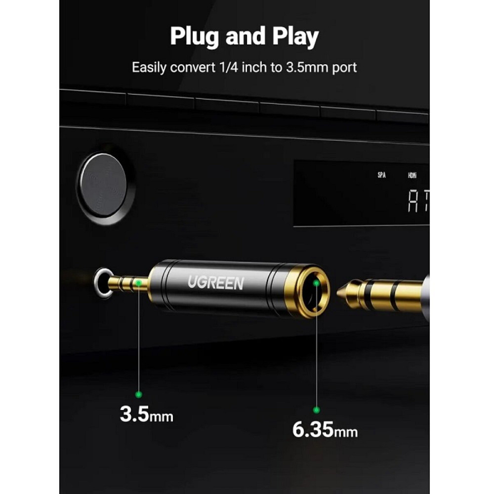 Перехідник UGREEN AV168 3.5mm Male to 6.35mm Female Adapter 1pcs(UGR-60711) (UGR-60711) Киев - изображение 5