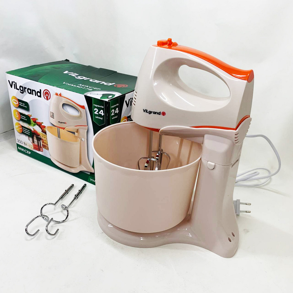 Бытовой миксер для кухни ViLgrand, Миксер для домашнего кондитера Стационарный с насадками QP-35 Львов - изображение 2