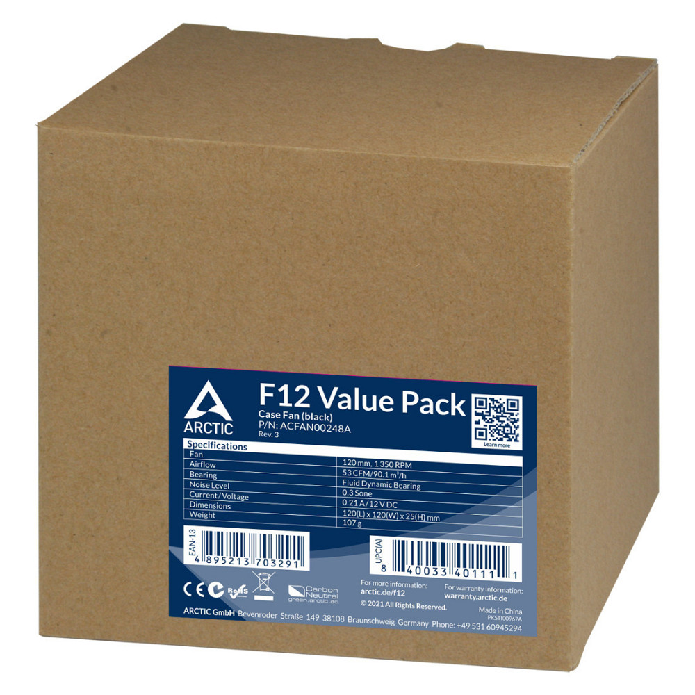 Вентилятор Arctic F12 Black — 5 Pack (ACFAN00248A) ( 14579 ) Харків - фото 5