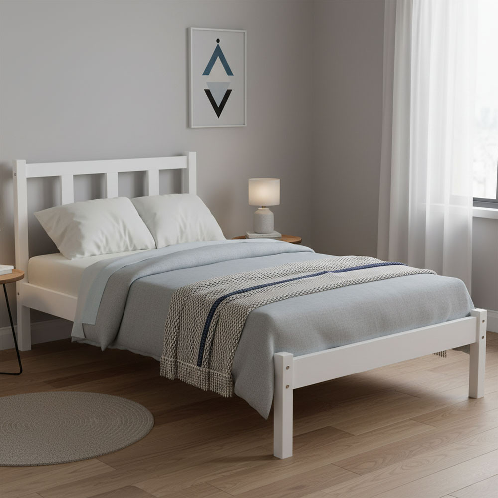 Односпальне дерев'яне ліжко Mebigrand MG02 Білий RAL 9003 90х200 см (MBG-21879) Дніпро - фото 1