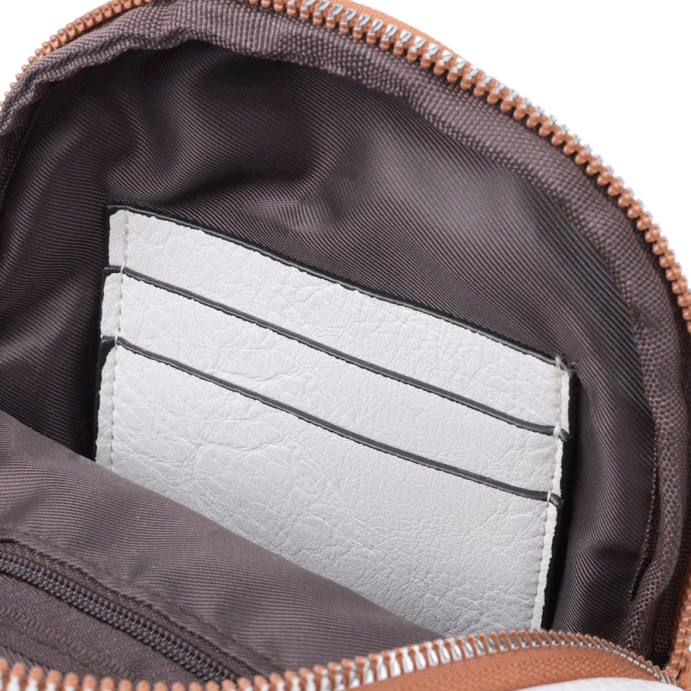 Небольшая женская сумка через плечо из экокожи с акцентом на текстильную лямку Vintage 22779 Белый Киев - изображение 7