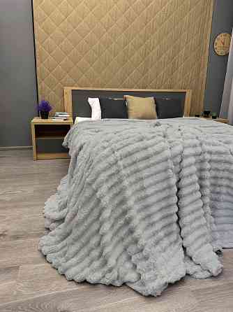 Плед-покривало смужка Шарпей 220х220 см (+-5см) Сірий (87-031) Київ