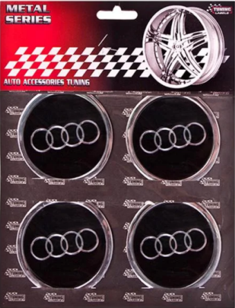 Наклейки на диски/ковпаки Audi 60мм 4шт чорний Київ