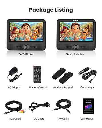 Двойной автомобильный портативный DVD-плеер FANGOR F-611 7.5