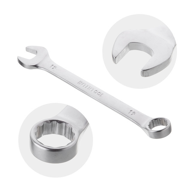 Набор ключей комбинированных, 11 шт, 7-19 мм, Cr-V INTERTOOL HT-1250 Киев - изображение 2