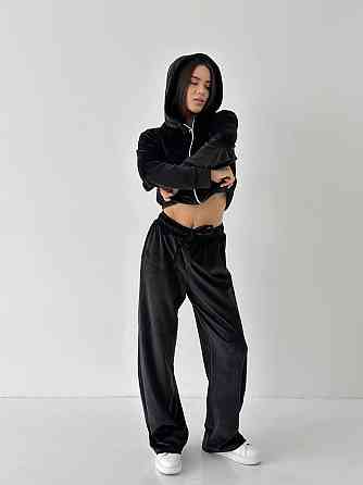 Женский велюровый спортивный костюм XS-S Черный Харьков