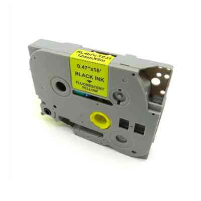 Лента для принтера этикеток UKRMARK RL-B-Fc-TC31P-BK/YE, аналог TZEC31. Флуоресцентная. 12 мм х (900230) Винница