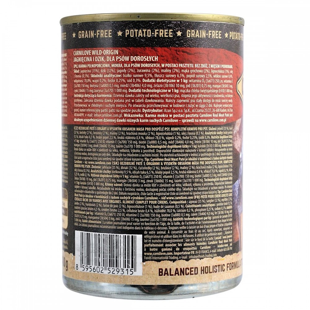 Влажный корм Carnilove Lamb & Wild Boar для собак, ягненок и кабан, 400 г Винница - изображение 2