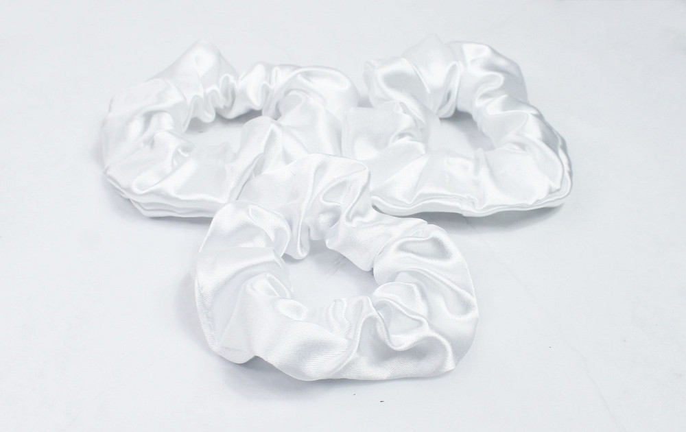 Атласний набір резинок для волосся Білий Харків - фото 1