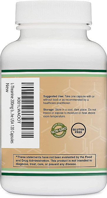 L-теанин Double Wood L-Theanine 200 mg, 120capsules Луцк - изображение 3