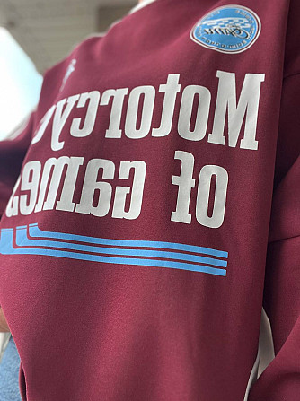 Свитшот женский W 9271 оверсайз широкий покрой надпись лампа утепленная на меху, бордовый, one size Киев - изображение 7