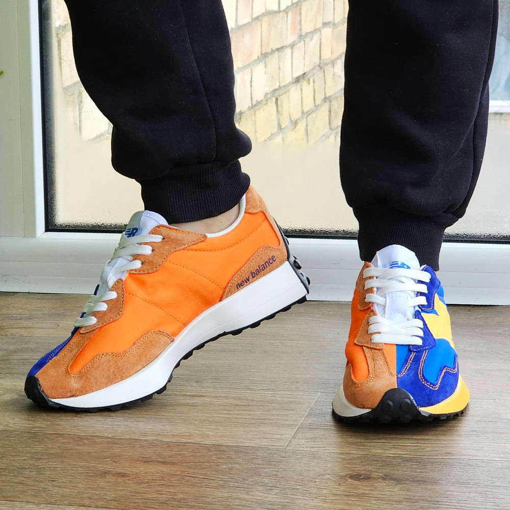 Мужские Синие Кроссовки New Balance 327 Желтые Оранжевые Нью Баланс (размеры: 41,43,44,45,46) Видео Обзор Днепр - изображение 9
