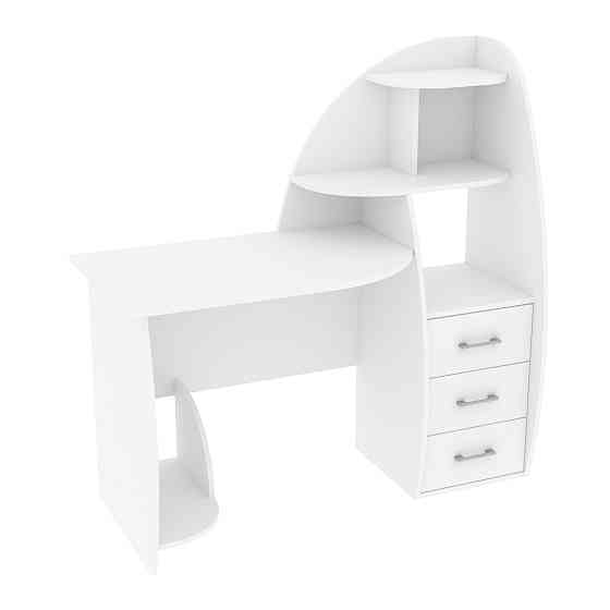 Стол письменный СКП-2 №10, Белый, 1300/550/1300 Львов