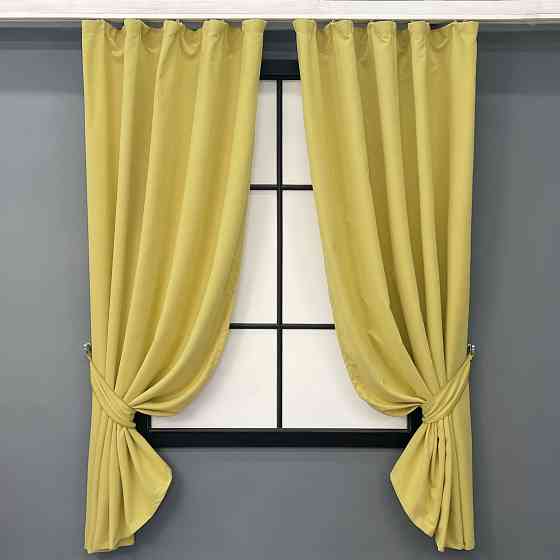 Комплект коротких штор VR-Textil Нубук однотонний № 1520ш Світло-золотистий 130х170 см 2 шт (35-0416) Київ