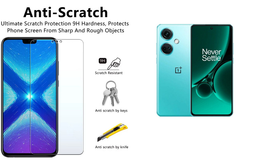 Захисне скло NeoGlass для OnePlus Nord CE 3 5G, Nord CE 3 Lite – надпрозоре та стійке Київ - фото 1