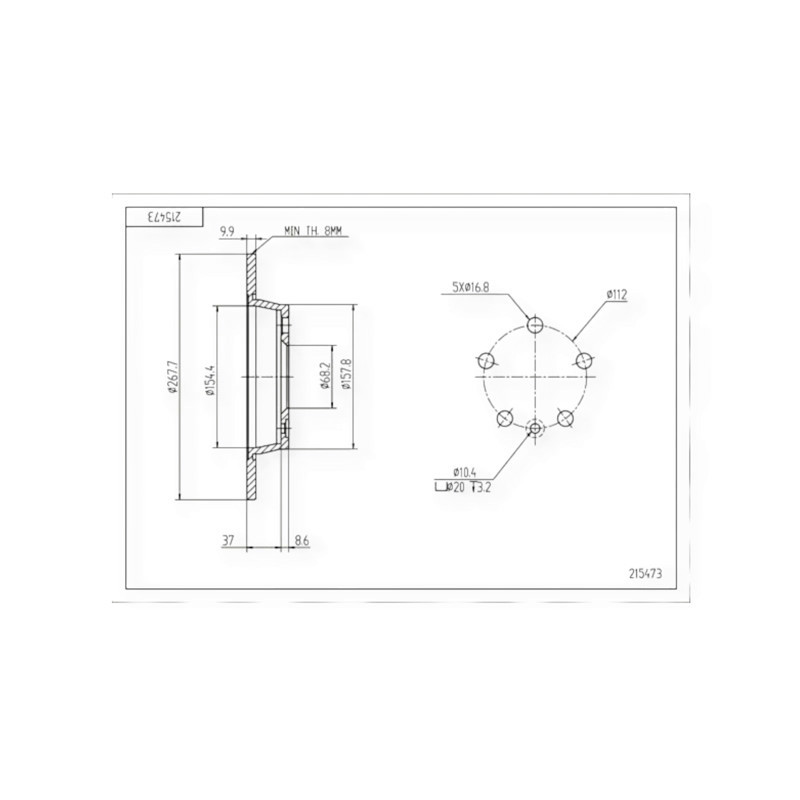 Диск Volken Shanan, Ford Galaxy задний (268x10mm) (1995-) тормозной Мукачево - изображение 1
