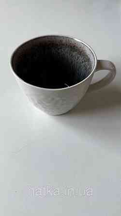 Чашка Olens "Інтерстелар" 400 мл кераміка біла з чорним для дому кафе та ресторану Київ