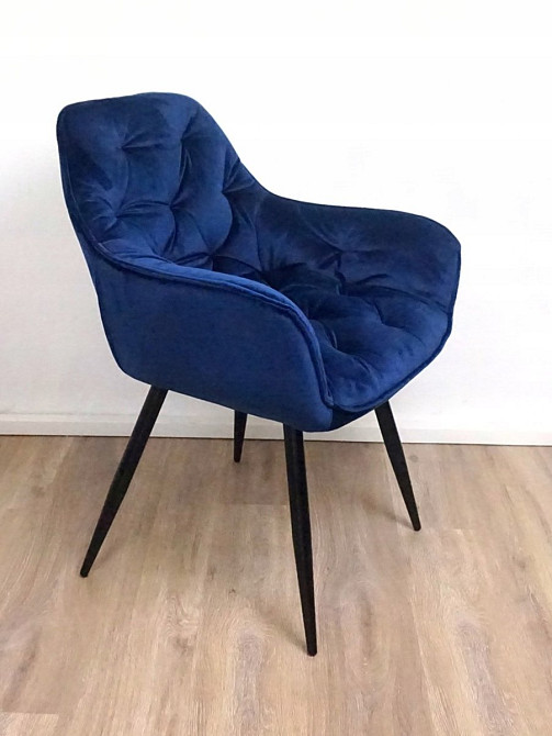 Стілець CHERRY VELVET чорний каркас/синій BL.86 Київ - фото 13