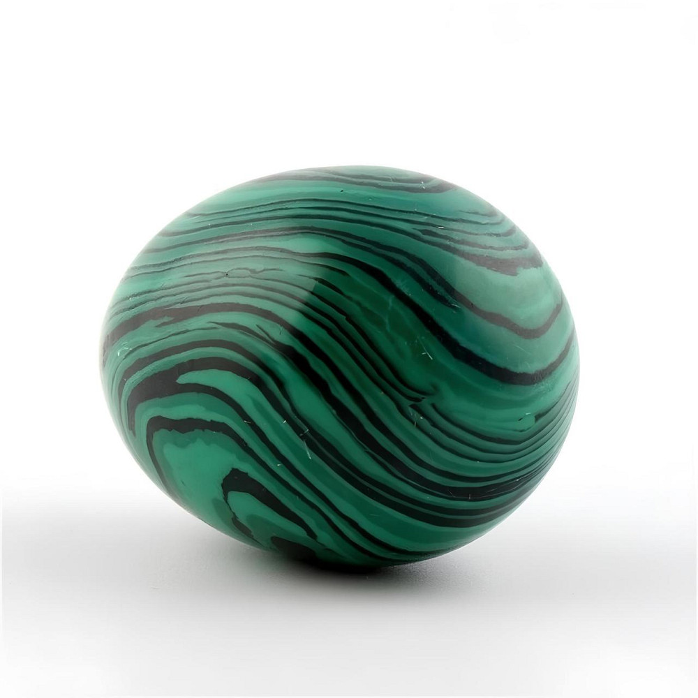 Камень малахита в форме яйца RESTEQ. Яйцо из натурального малахита 4 см. Каменное яйцо Киев - изображение 3