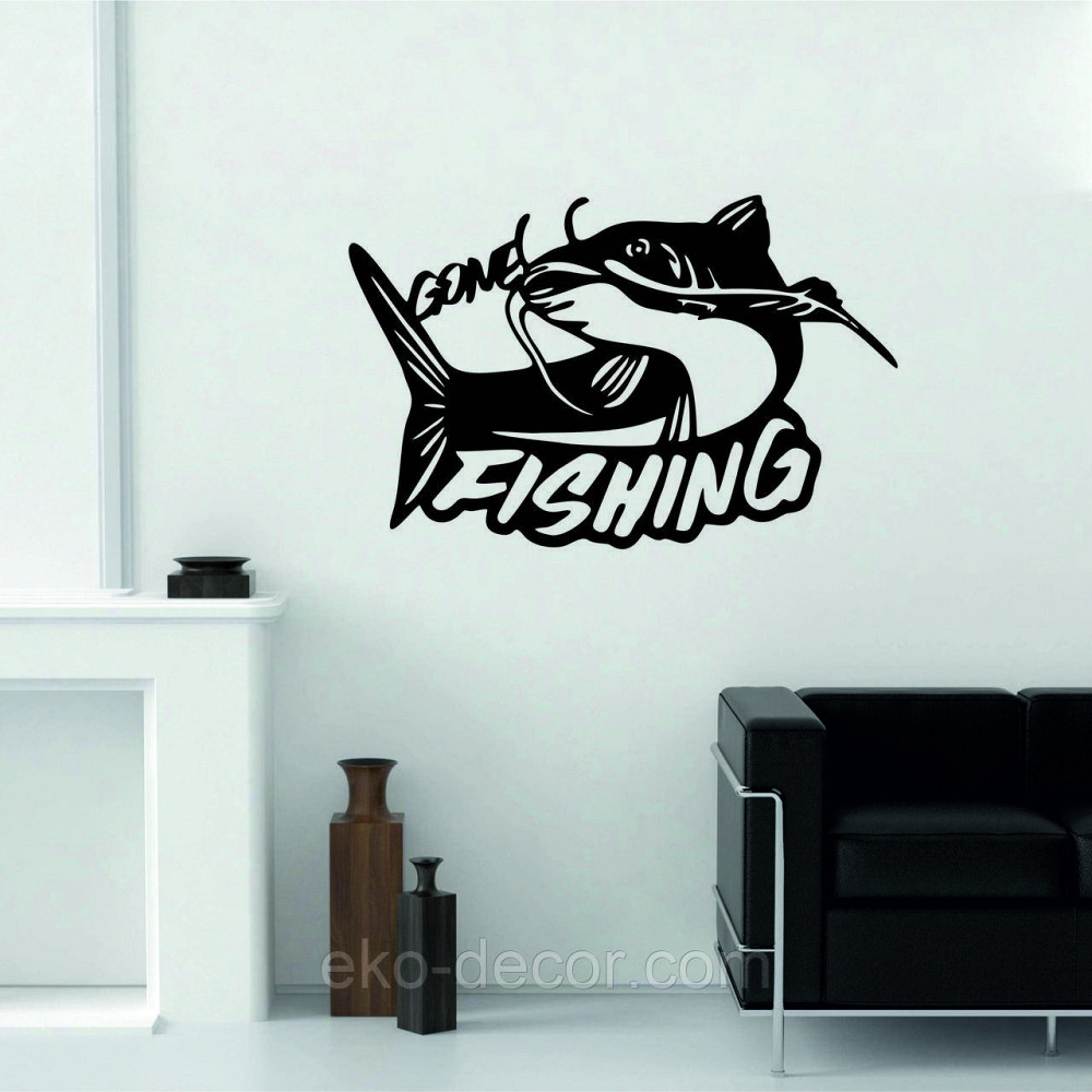 Декоративное настенное Панно «Рыбалка», Декор на стену 110*71 см, Черный Киев - изображение 3