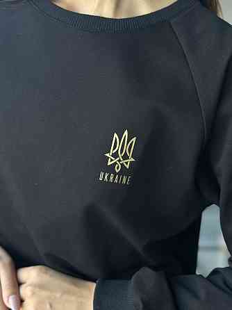 Свитшот женский с принтом трезубец Черный 50/52 Харьков