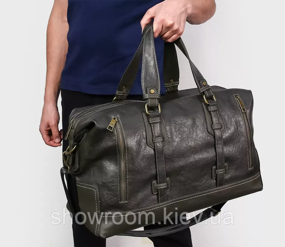 Чоловіча дорожна сумка саквояж David Jones (7920) сіра Київ - фото 6